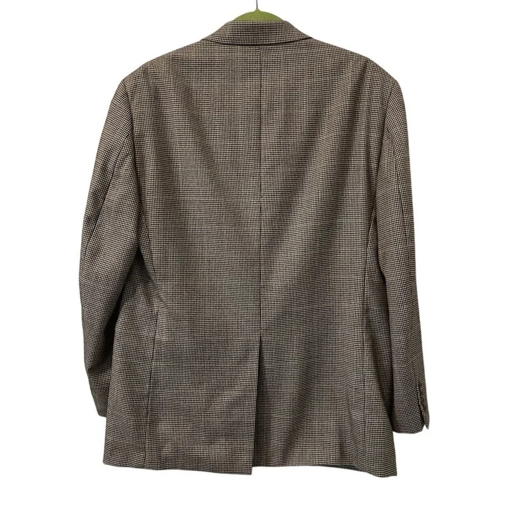 Lauren Ralph Lauren Mens 40R Beige Multicolored Houndstooth Sport Coat Wool